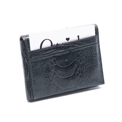 Montana Ostrich Shin Leather Credit Card Folder - Ostrich Leather Wallet