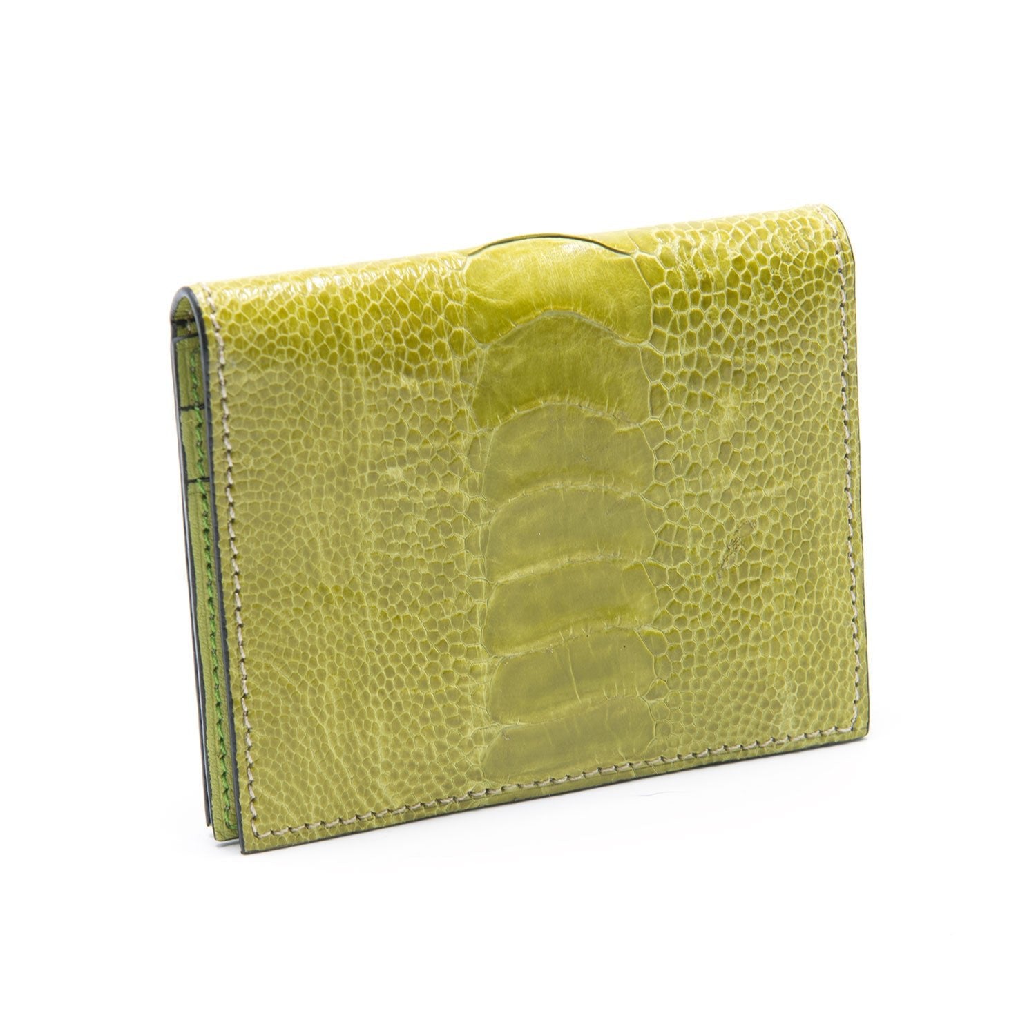 Montana Ostrich Shin Leather Credit Card Folder - Ostrich Leather Wallet