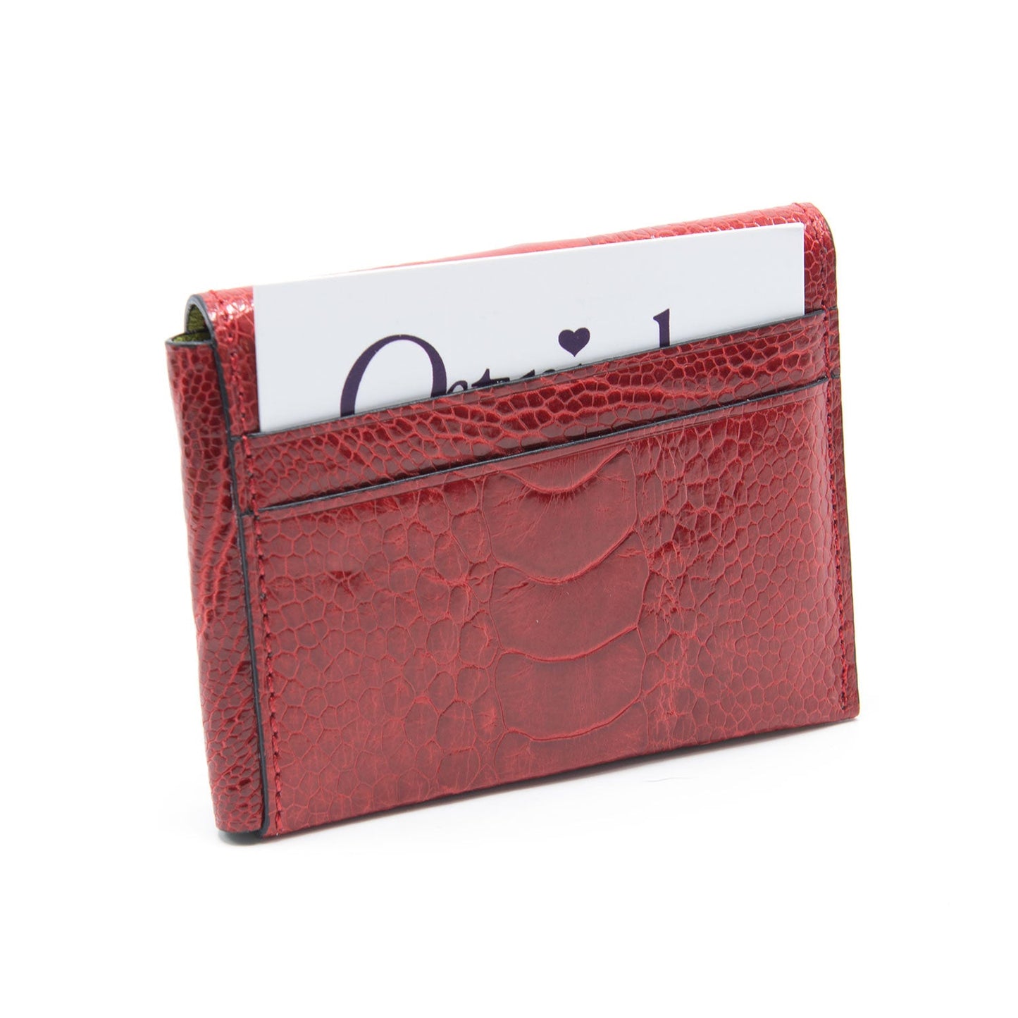 Montana Ostrich Shin Leather Credit Card Folder - Ostrich Leather Wallet