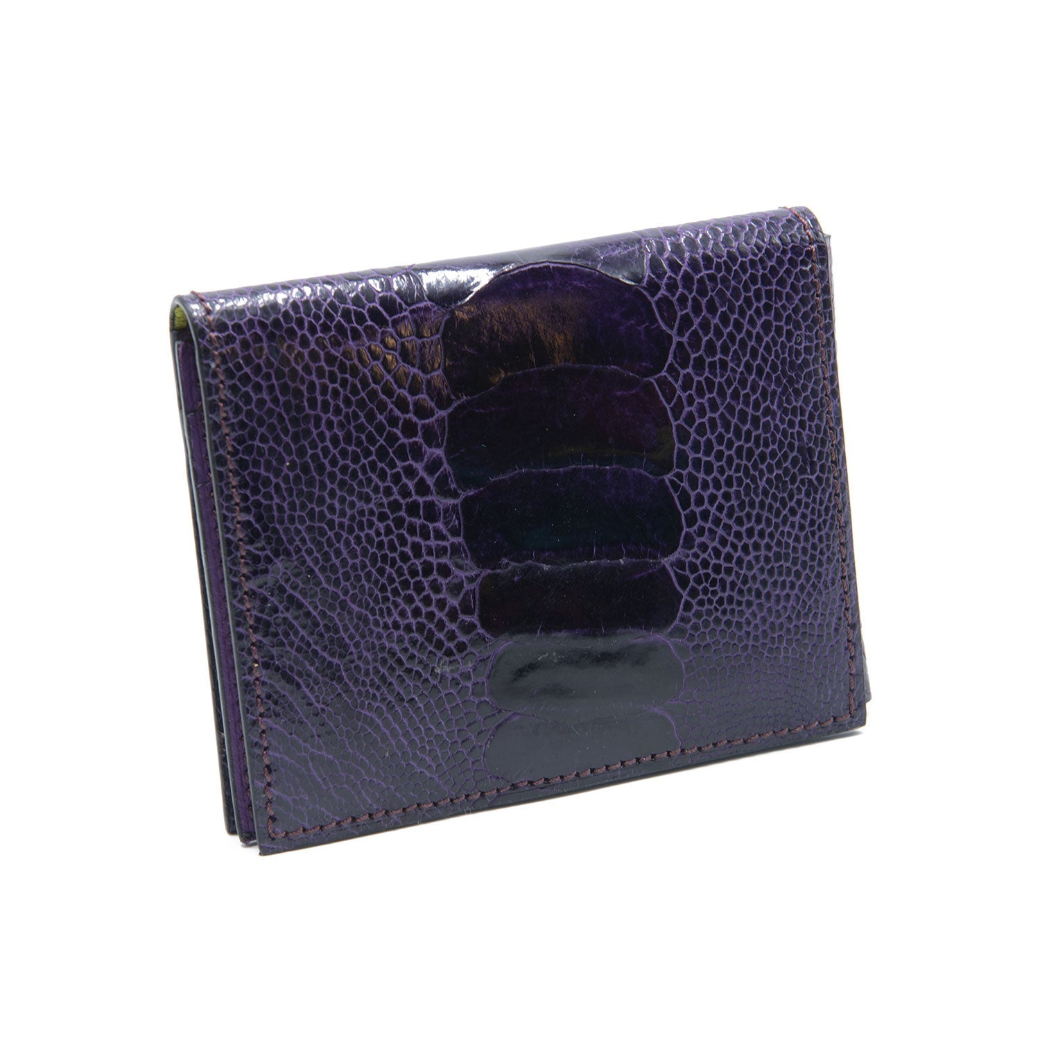 Montana Ostrich Shin Leather Credit Card Folder - Ostrich Leather Wallet