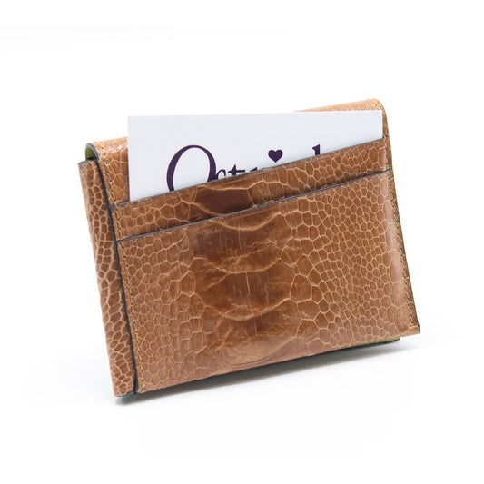 Montana Ostrich Shin Leather Credit Card Folder - Ostrich Leather Wallet