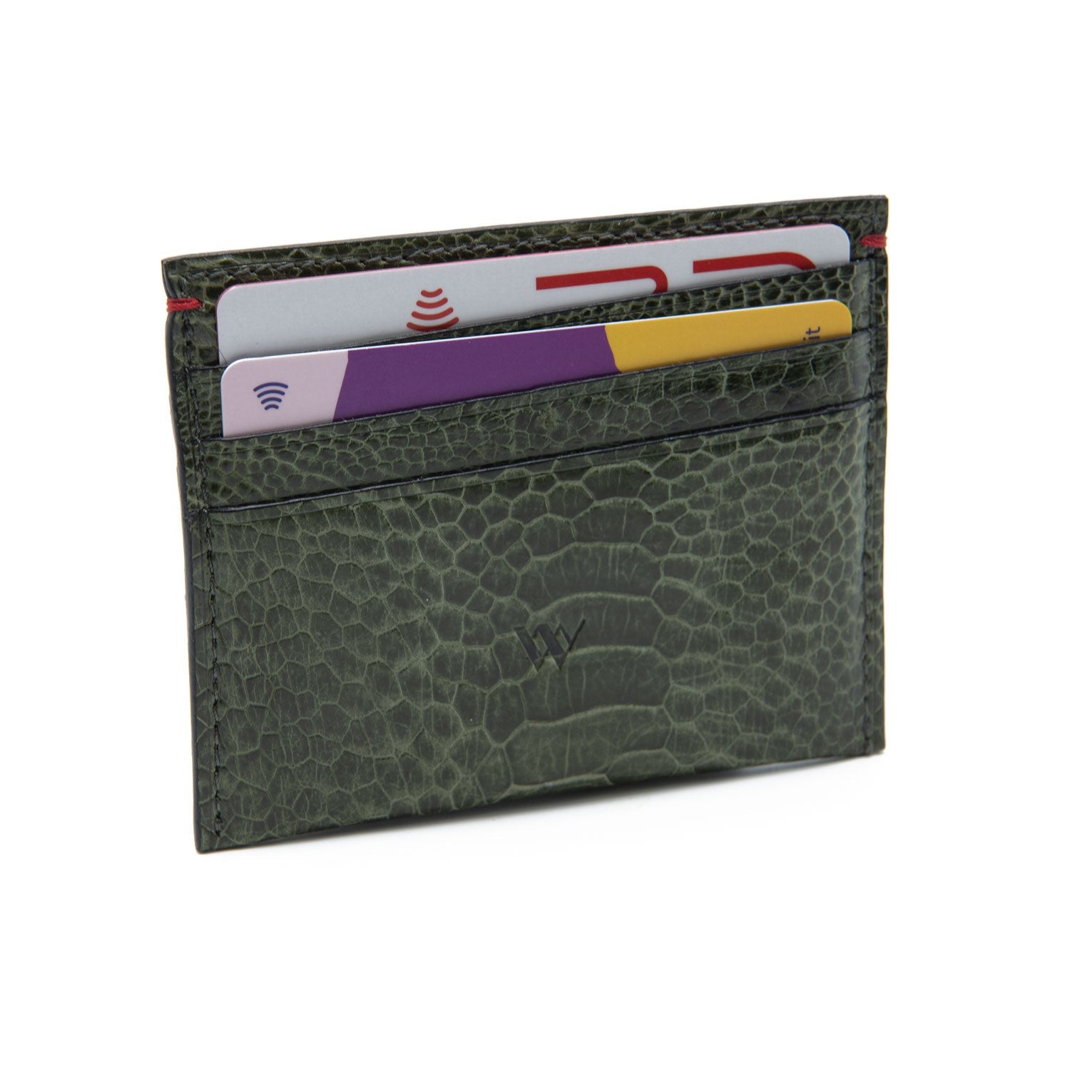 Nebraska Ostrich Shin Leather Small Cardholder - Ostrich Leather Wallet