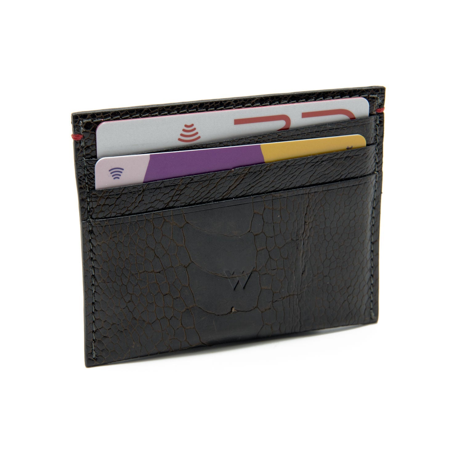 Nebraska Ostrich Shin Leather Small Cardholder - Ostrich Leather Wallet