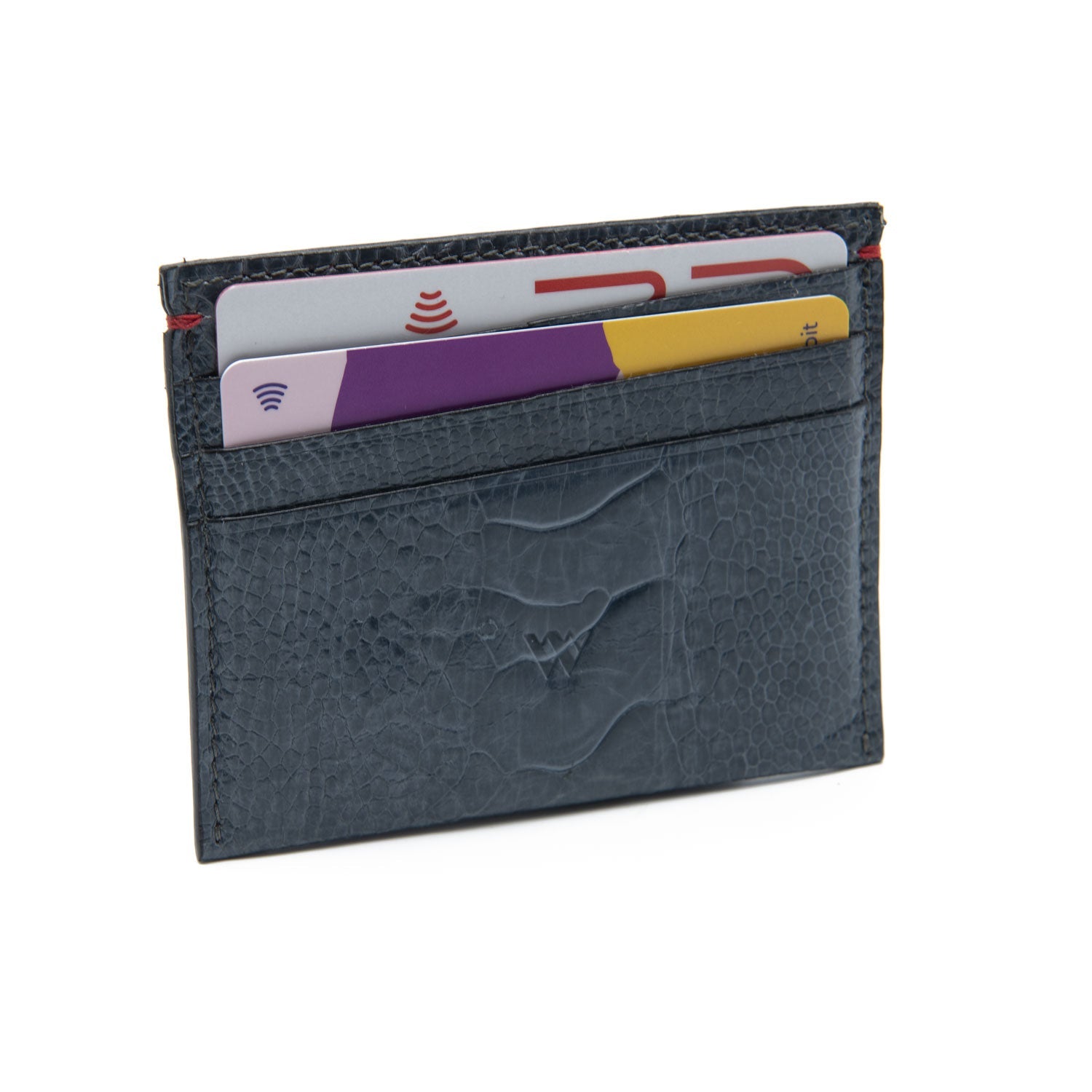 Nebraska Ostrich Shin Leather Small Cardholder - Ostrich Leather Wallet