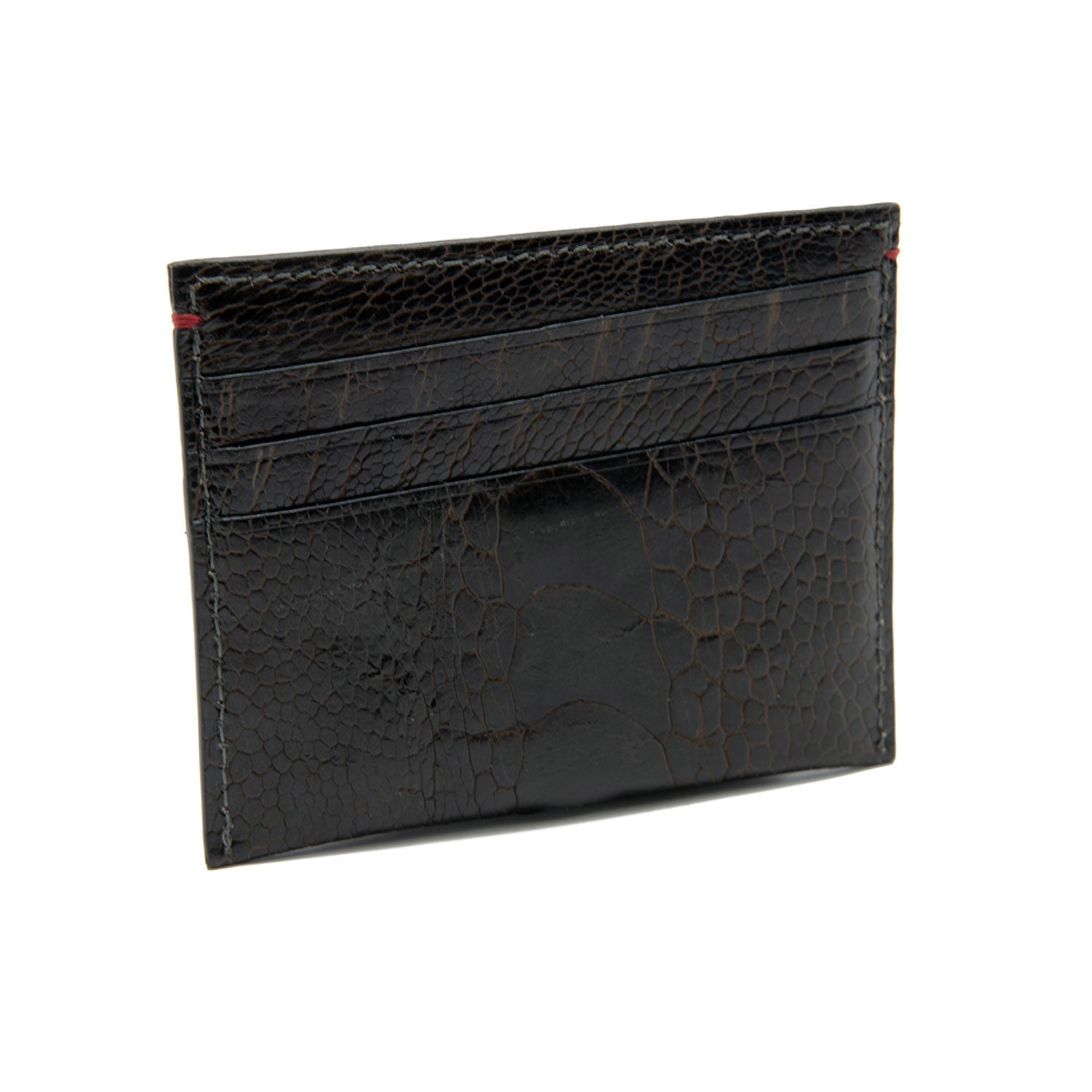 Nebraska Ostrich Shin Leather Small Cardholder - Ostrich Leather Wallet