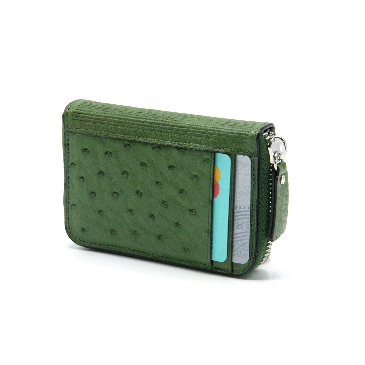 Real Ostrich Purse With Equestrian Clasp, Green | Purses | SageBrown