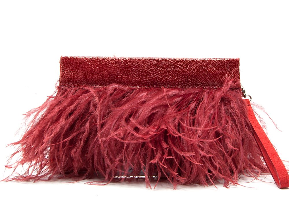 Ostrich Feather Clutch - Handbags & Clutch Bags