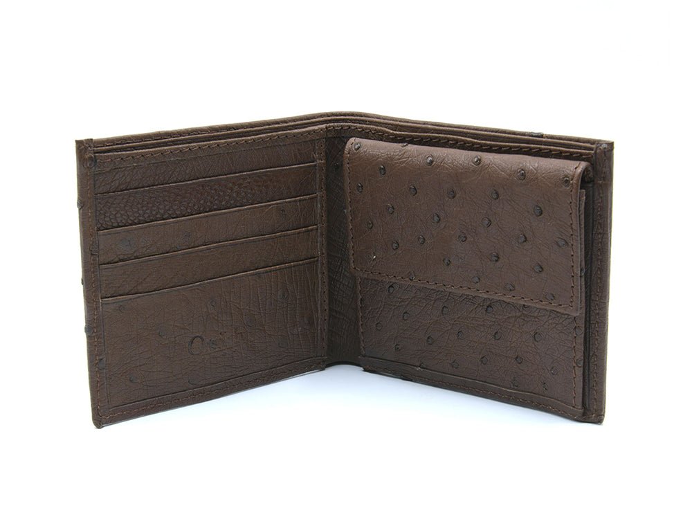 Ostrich Leather Bill & Coin Wallet - Ostrich Leather Wallet