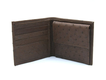 Ostrich Leather Bill &amp; Coin Wallet - Ostrich Leather Wallet