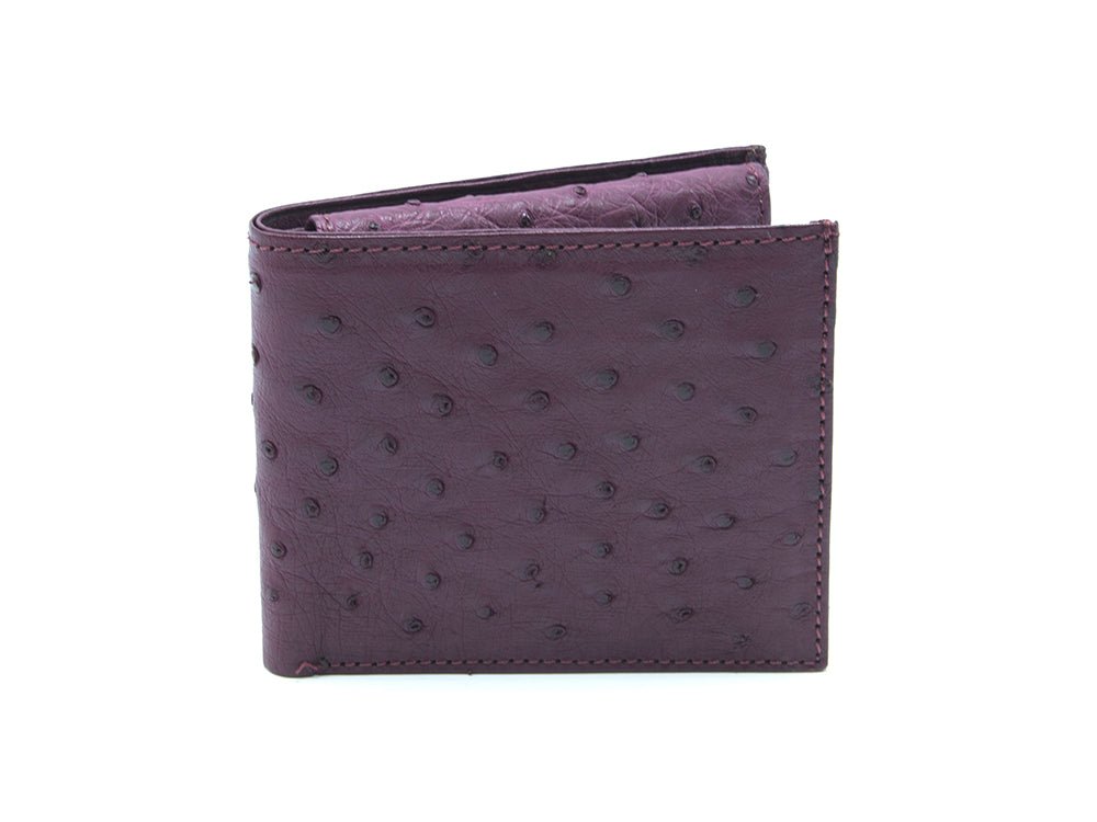 Ostrich Leather Bill &amp; Coin Wallet - Ostrich Leather Wallet