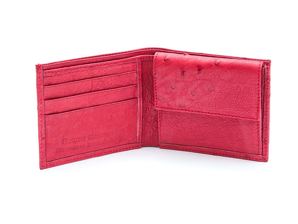 Ostrich Leather Bill &amp; Coin Wallet - Ostrich Leather Wallet