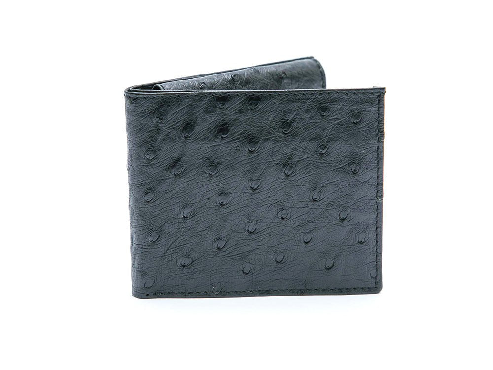 Ostrich Leather Bill &amp; Coin Wallet - Ostrich Leather Wallet