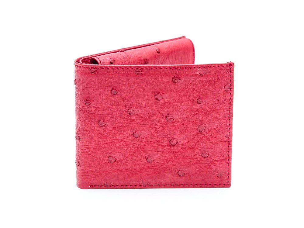 Ostrich Leather Bill &amp; Coin Wallet - Ostrich Leather Wallet