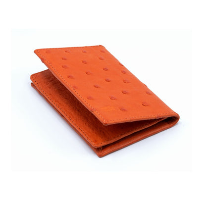 Ostrich Leather Business Card Holder Wallet - Ostrich Leather Wallet