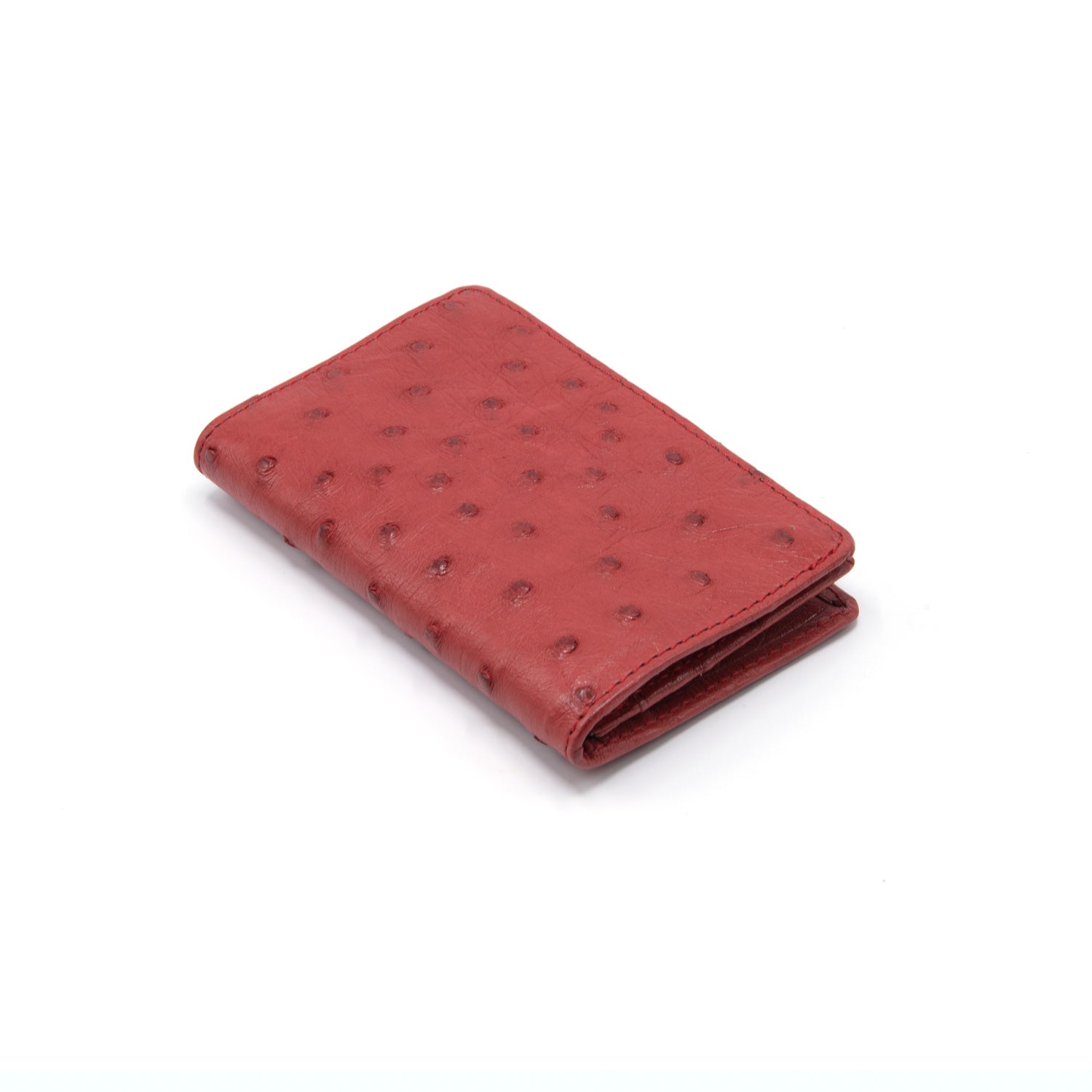 Ostrich Leather Business Card Holder Wallet - Ostrich Leather Wallet