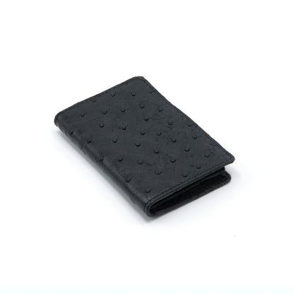 Ostrich Leather Business Card Holder Wallet - Ostrich Leather Wallet