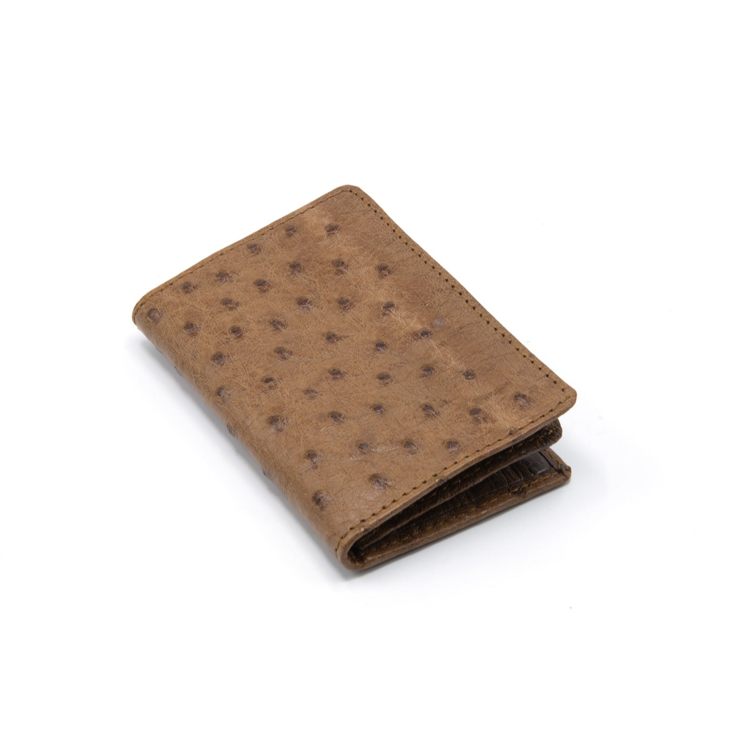 Ostrich Leather Business Card Holder Wallet - Ostrich Leather Wallet