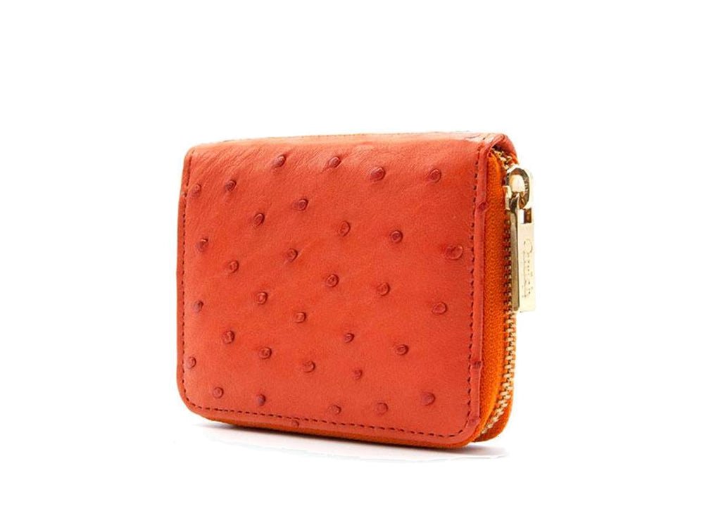 Ostrich Leather Continental Zip Purse - Ostrich Leather Wallet