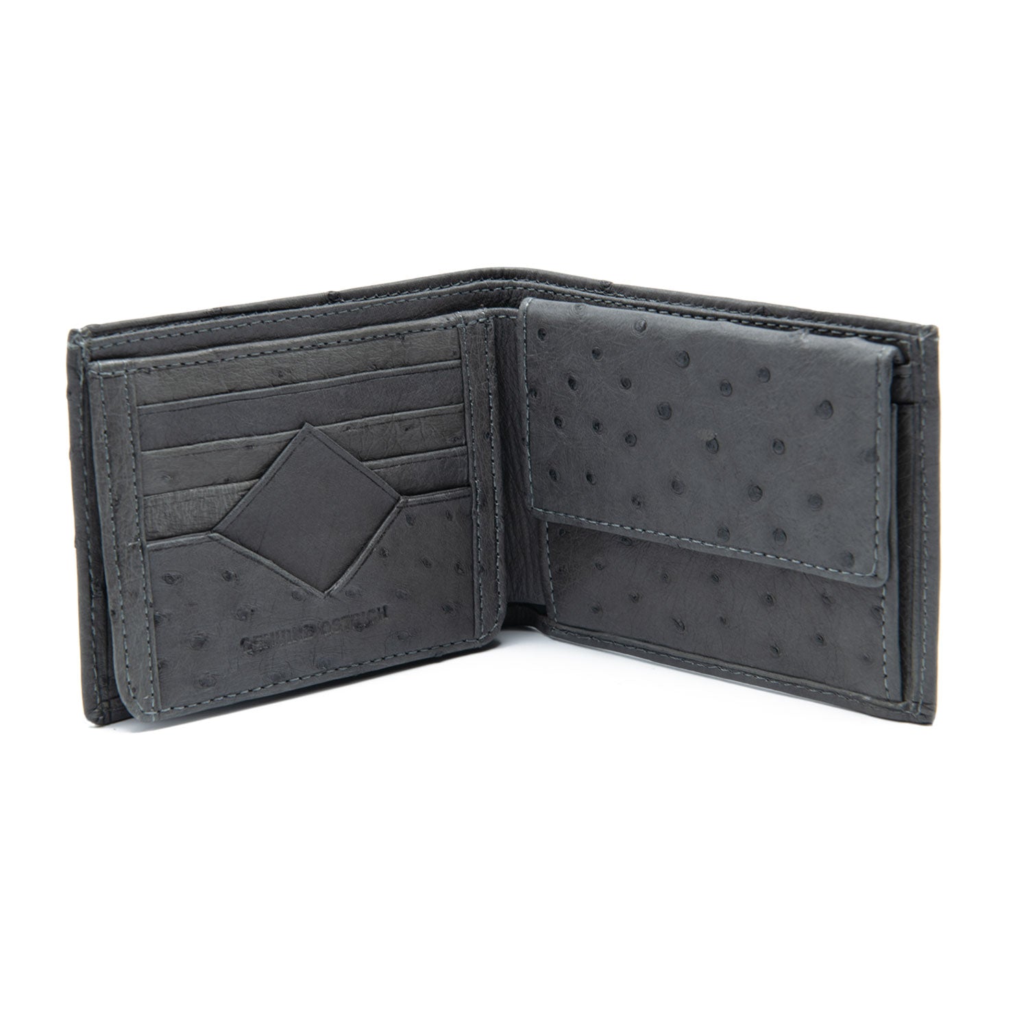 Ostrich Leather Diamond Wallet - Ostrich Leather Wallet