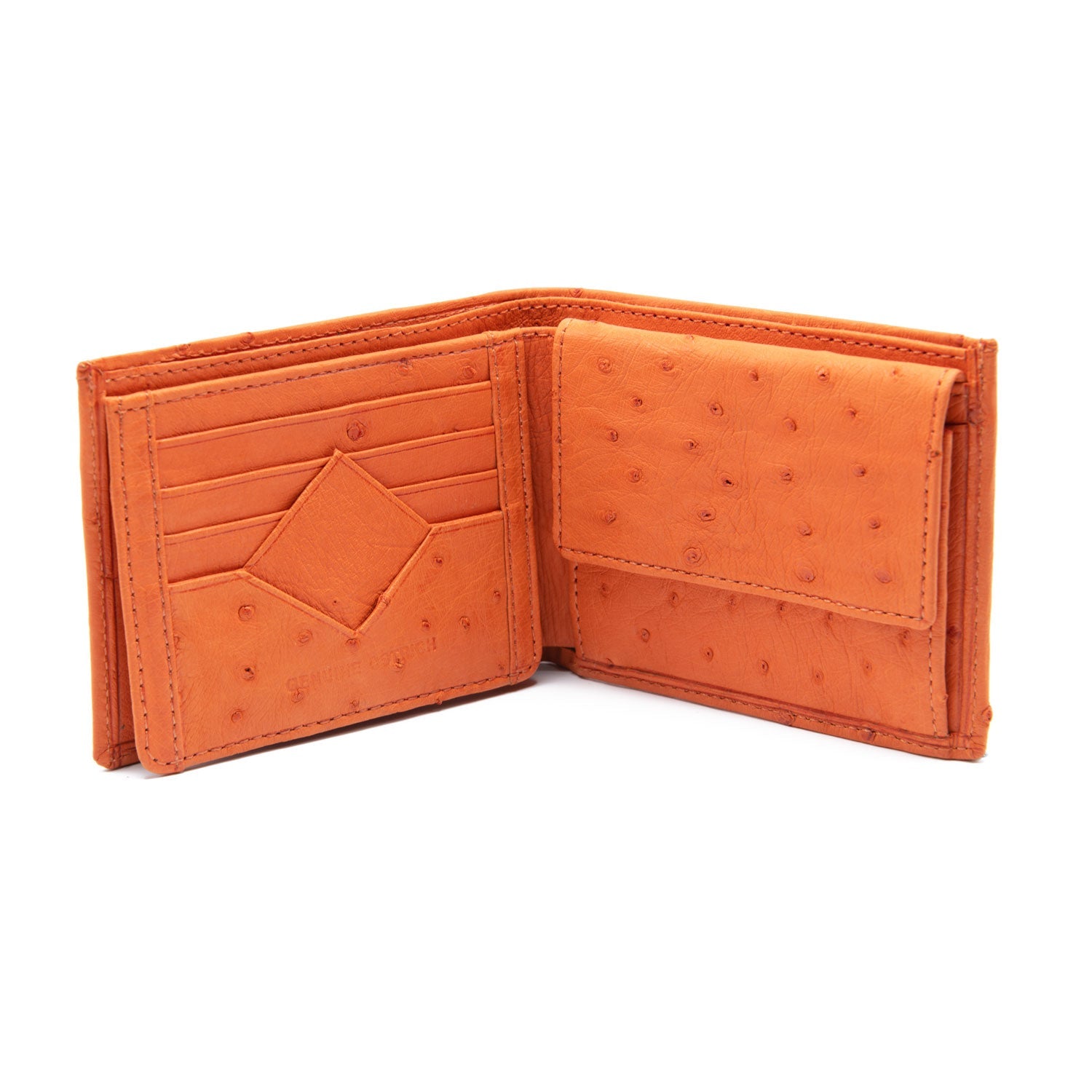 Ostrich Leather Diamond Wallet - Ostrich Leather Wallet