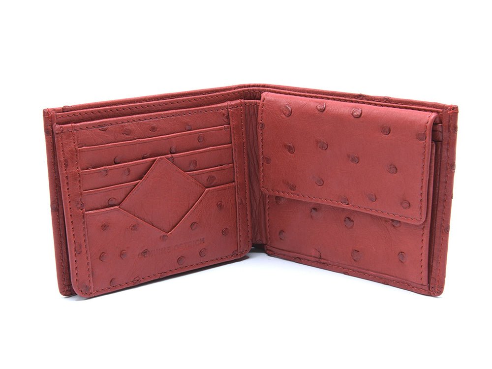 Ostrich Leather Diamond Wallet - Ostrich Leather Wallet