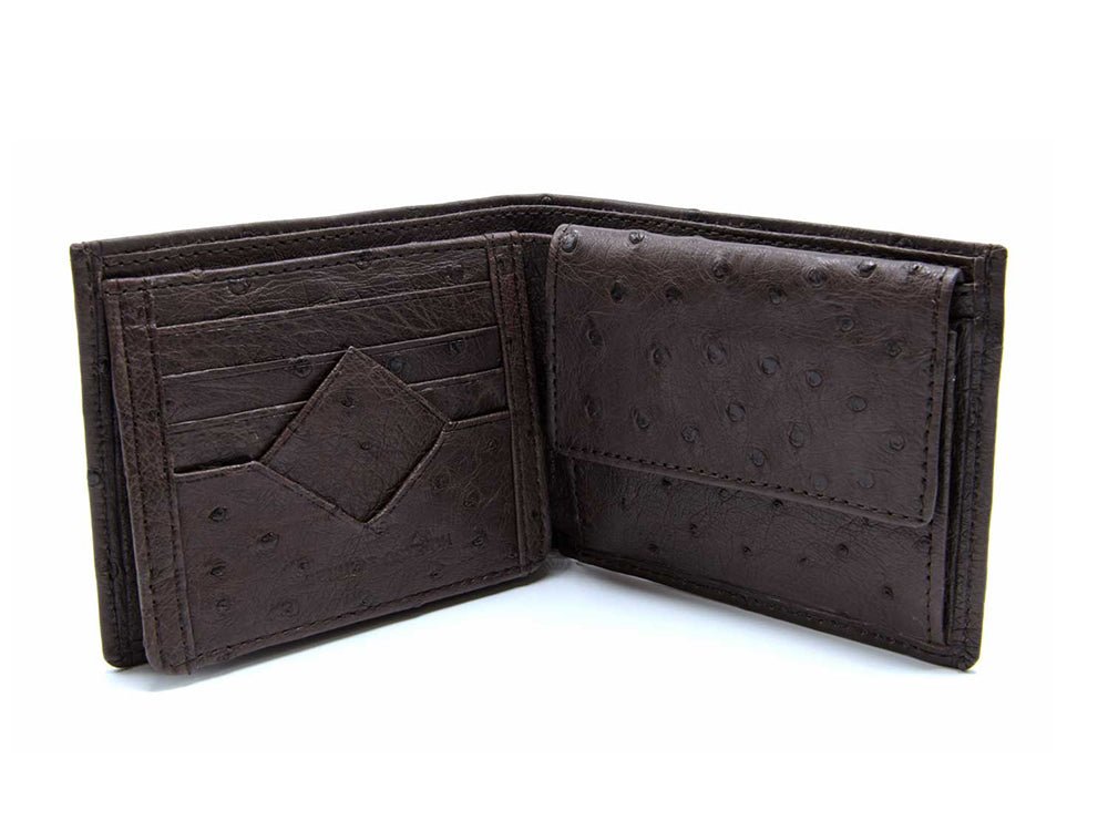 Ostrich Leather Diamond Wallet - Ostrich Leather Wallet