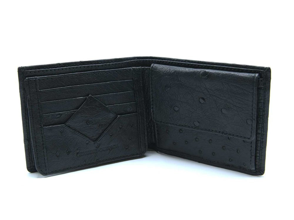 Ostrich Leather Diamond Wallet - Ostrich Leather Wallet