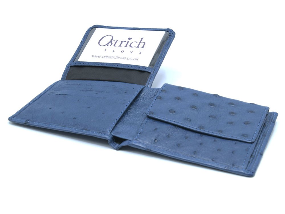 Ostrich Leather Diamond Wallet - Ostrich Leather Wallet