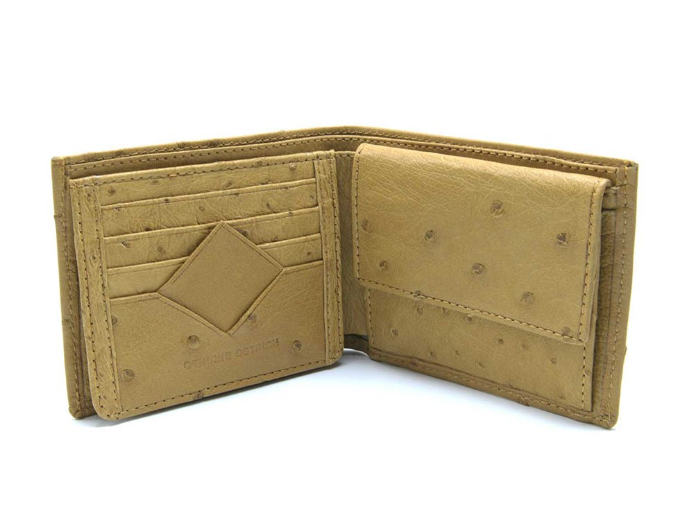 Ostrich Leather Diamond Wallet - Ostrich Leather Wallet