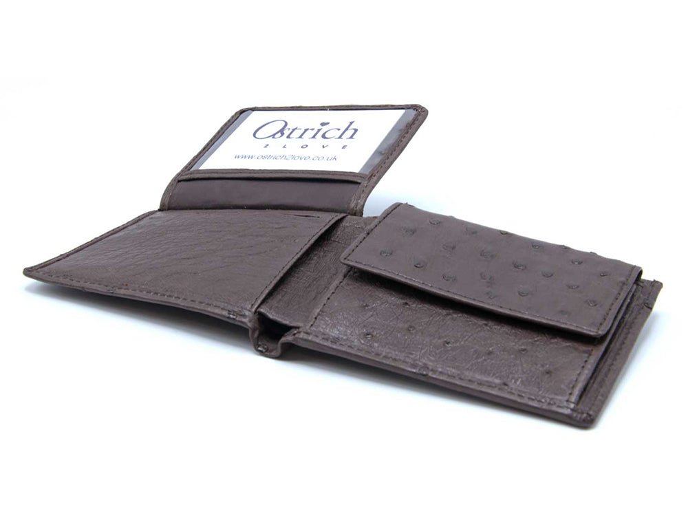 Ostrich Leather Diamond Wallet - Ostrich Leather Wallet