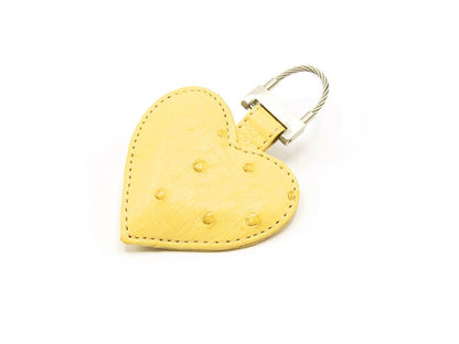 Ostrich Leather Heart Keyring - Keyrings