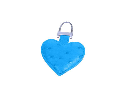 Ostrich Leather Heart Keyring - Keyrings