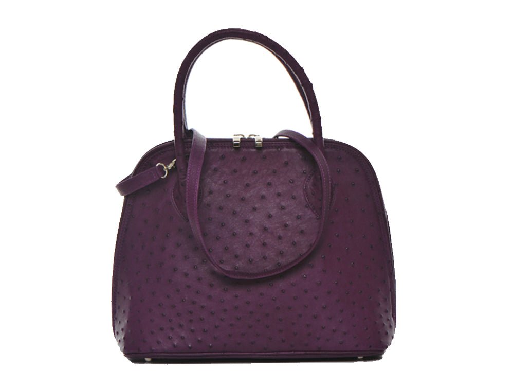 Ostrich Leather Hepburn Handbag - Ostrich Leather Bag