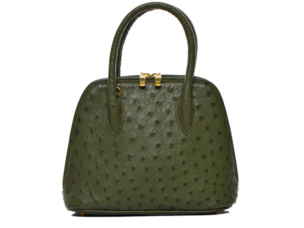 Ostrich Leather Hepburn Handbag - Ostrich Leather Bag