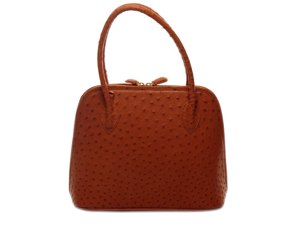 Ostrich Leather Hepburn Handbag - Ostrich Leather Bag