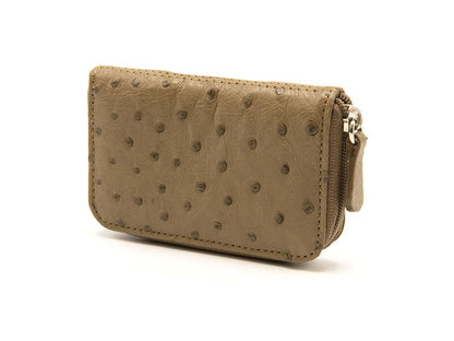 Ostrich Leather Mini Zip Coin Purse - Ostrich Leather Purse