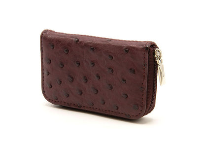 Ostrich Leather Mini Zip Coin Purse - Ostrich Leather Purse