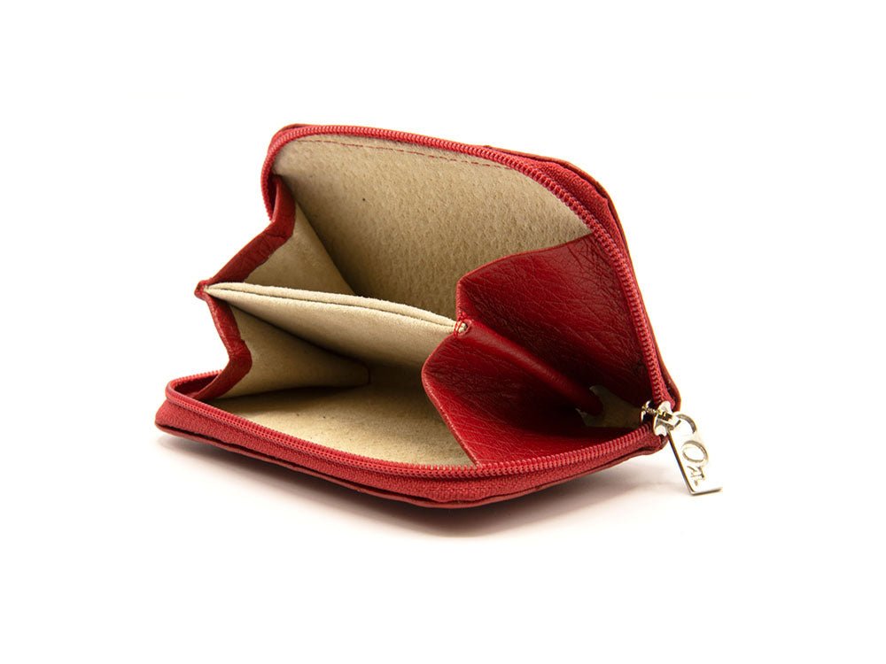 Ostrich Leather Mini Zip Coin Purse - Ostrich Leather Purse