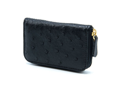 Ostrich Leather Mini Zip Coin Purse - Ostrich Leather Purse