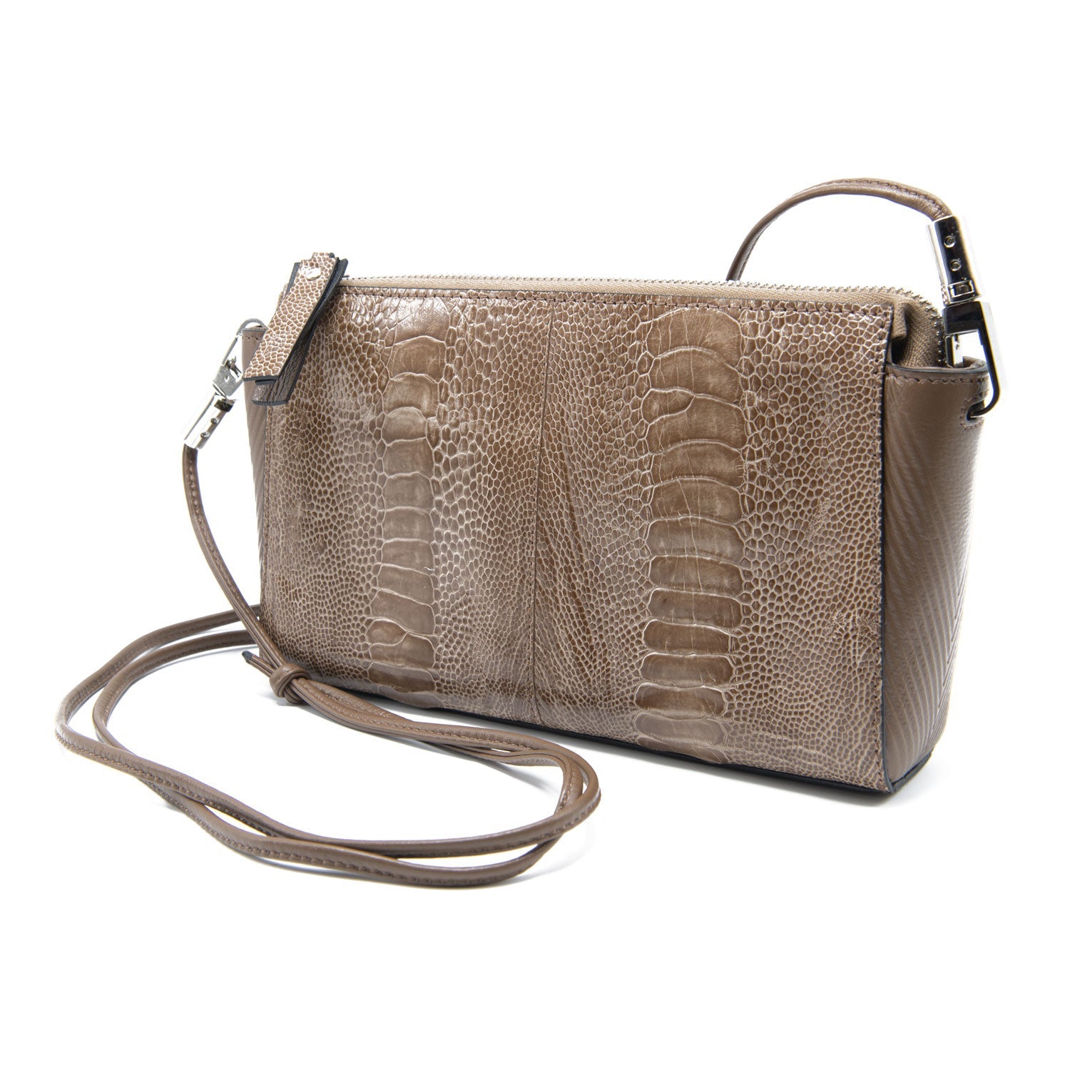 Ostrich Leather Plett Cross Body Bag - Ostrich Leather Bag