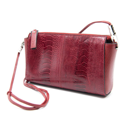 Ostrich Leather Plett Cross Body Bag - Ostrich Leather Bag