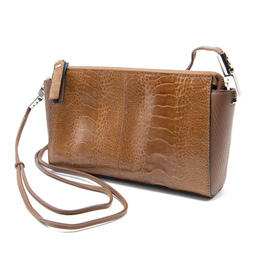 Ostrich Leather Plett Cross Body Bag - Ostrich Leather Bag