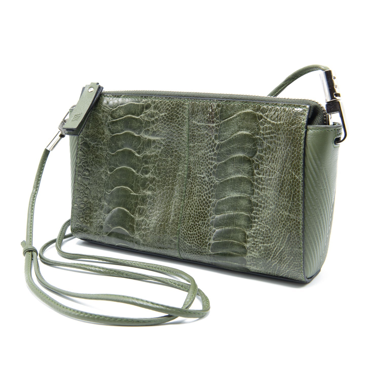 Ostrich Leather Plett Cross Body Bag - Ostrich Leather Bag