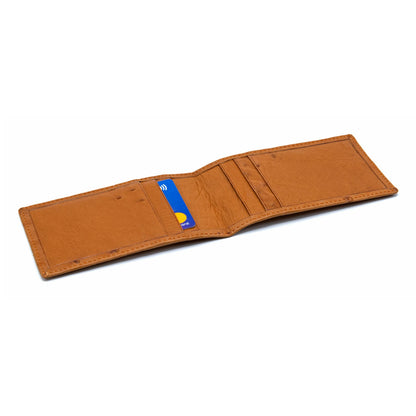 Ostrich Leather Slim Card Holder Wallet - Ostrich Leather Wallet