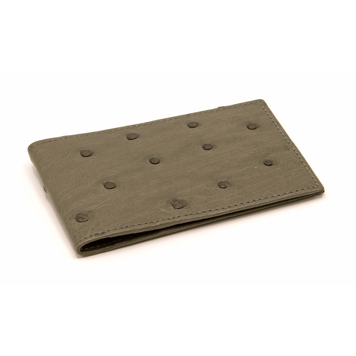 Ostrich Leather Slim Card Holder Wallet - Ostrich Leather Wallet