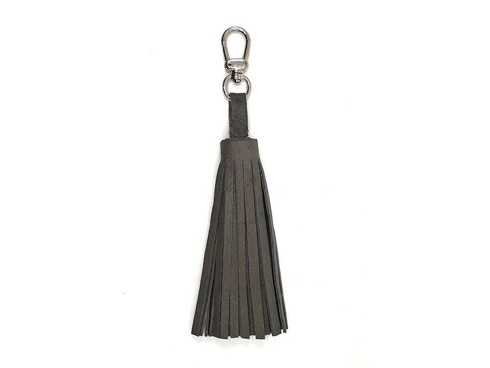 Ostrich Leather Tassel Keyring - Keyrings