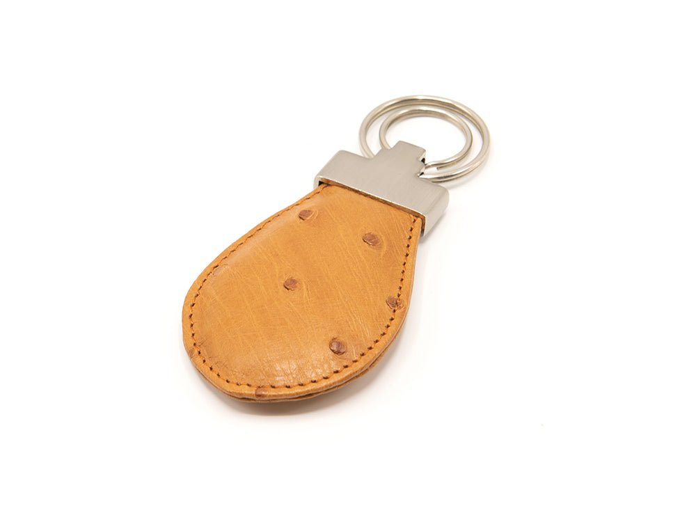 Ostrich Leather Teardrop Keyring - Keyrings