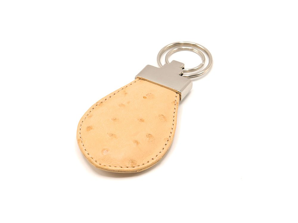 Ostrich Leather Teardrop Keyring - Keyrings