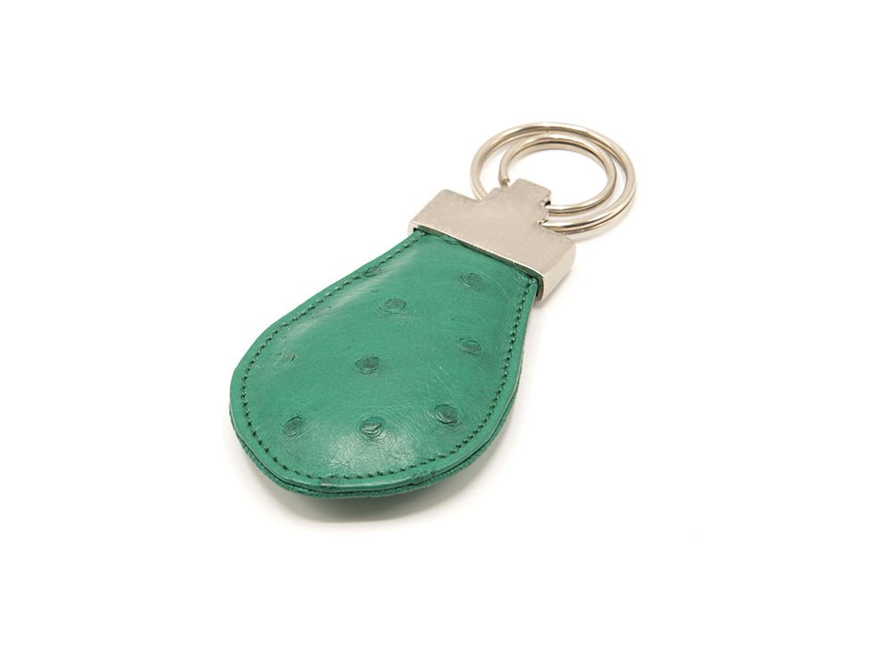 Ostrich Leather Teardrop Keyring - Keyrings