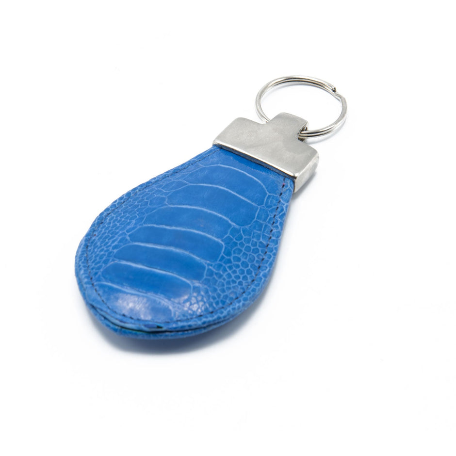 ostrich leather utility keychain